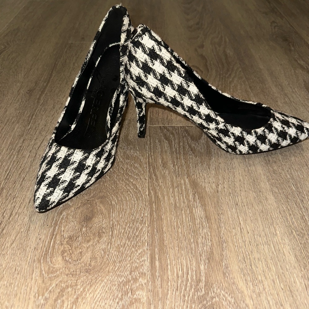 Houndstooth Black and White Women's Heels